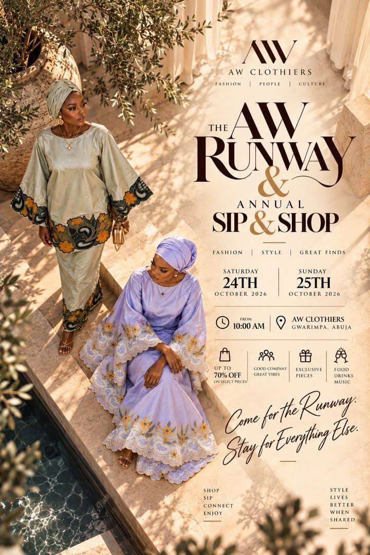 Official AW Runway and Annual Sip & Shop campaign with two women in embroidered AW ensembles